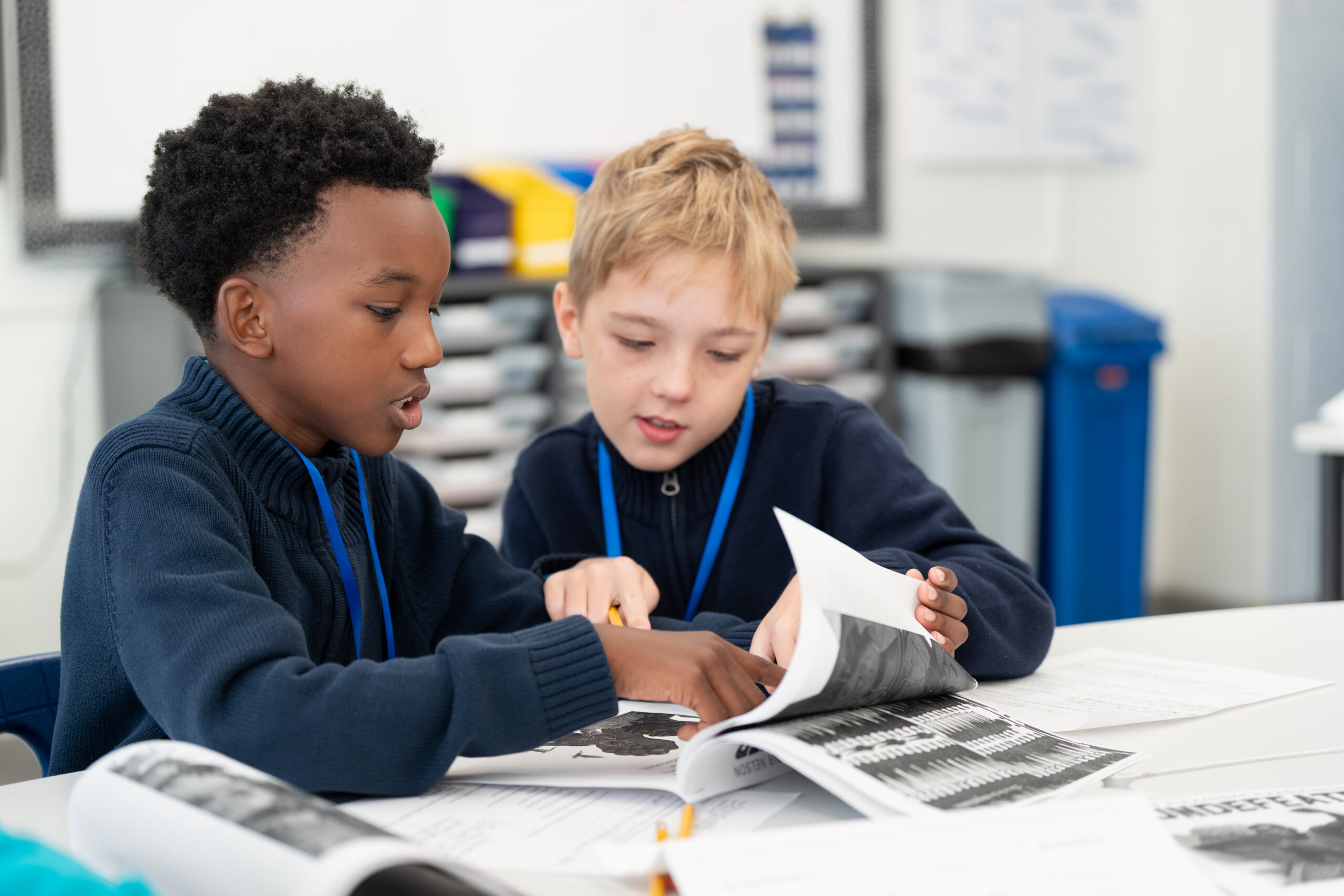 Scholars of the Coney Island Prep charter school in South Brooklyn reading